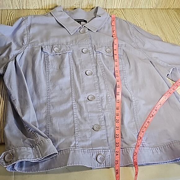 Relativity Button Down Linen Blend Top Shacket Womens Plus Size 3X NWT - Picture 8 of 11